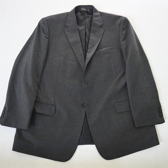 Pronto Uomo Other - Pronto Uomo 50L Gray Plaid 100% Wool Mens Blazer Suit Jacket Sport Coat